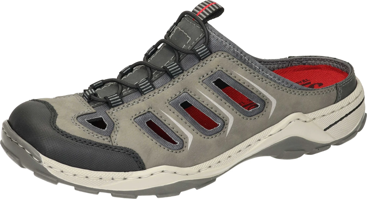 Rieker Herren Pantoletten Grau 1 Rieker Herren Pantoletten Grau