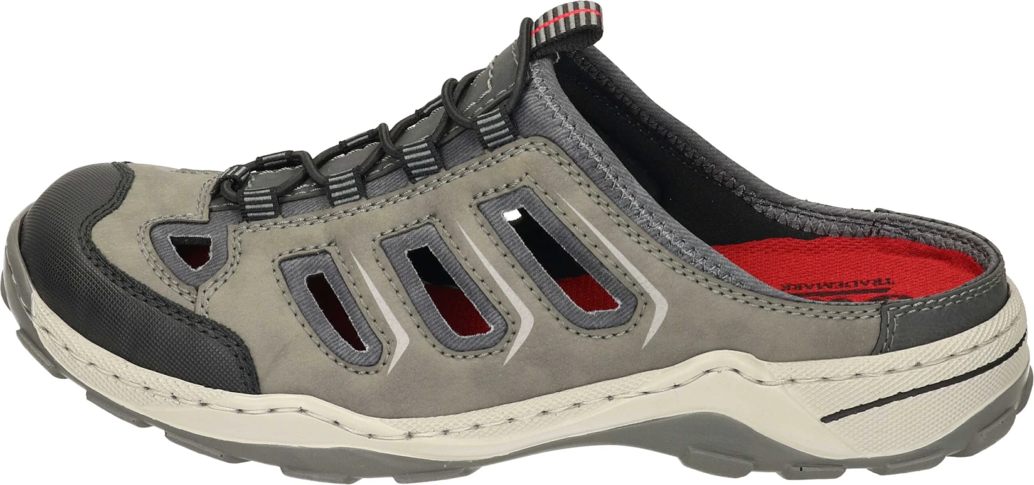 Rieker Herren Pantoletten Grau 2 Rieker Herren Pantoletten Grau – Bild 2