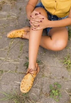 Manitu-Damen Schnürer Beige -PS Schuhe Verkaufsladen 850001 06 06 008