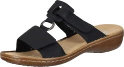 Rieker Damen Pantoletten Blau