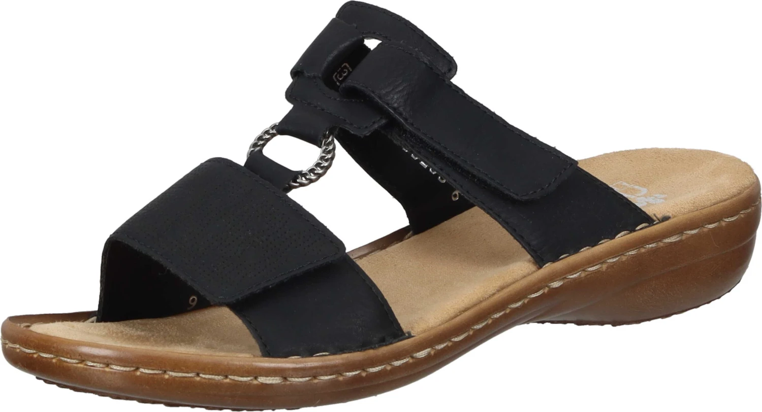 Rieker Damen Pantoletten Blau 1 Rieker Damen Pantoletten Blau