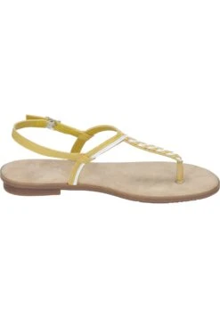 Rieker Damen Zehentrenner-Sandale Gelb -PS Schuhe Verkaufsladen 911064 6 004